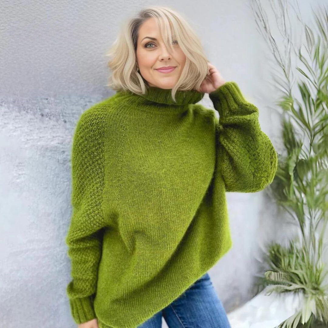 Eleganza™ | Elegante Col Rol Pull Angela Appelgroen