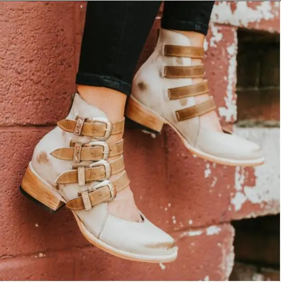Dixie™ | Vintage Leren Hakken met Gesp