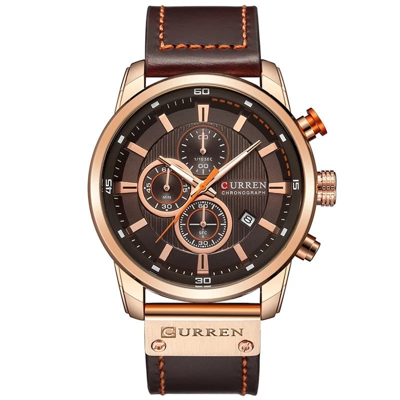 Elegante Kwarts Horloge met Leren Band