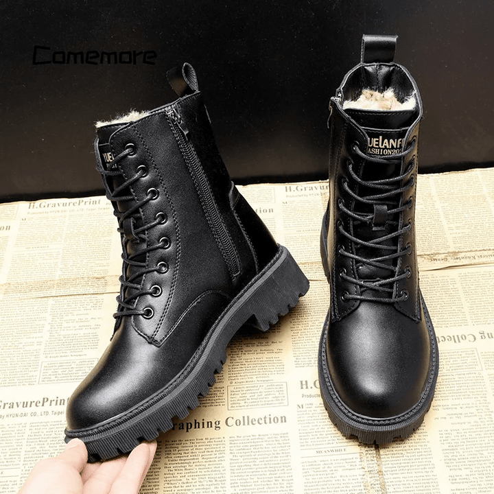 Andrea™ | Zwarte Leren Boots