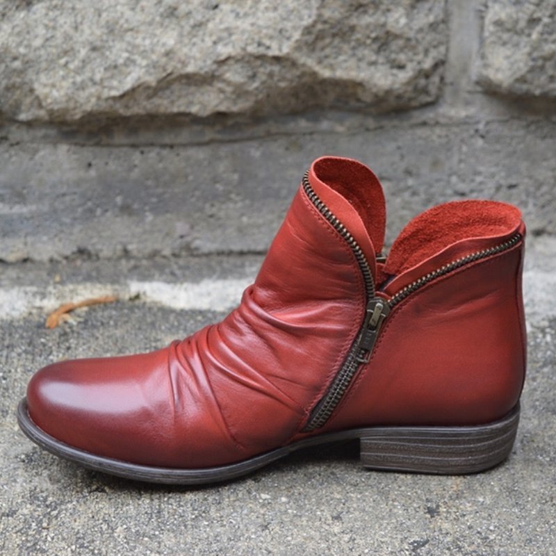 Mirelle™ | Leren Laarzen met Rits