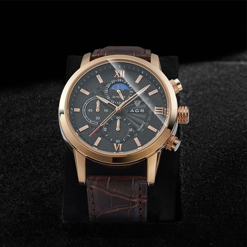 Luxe Lederen Quartz Horloge