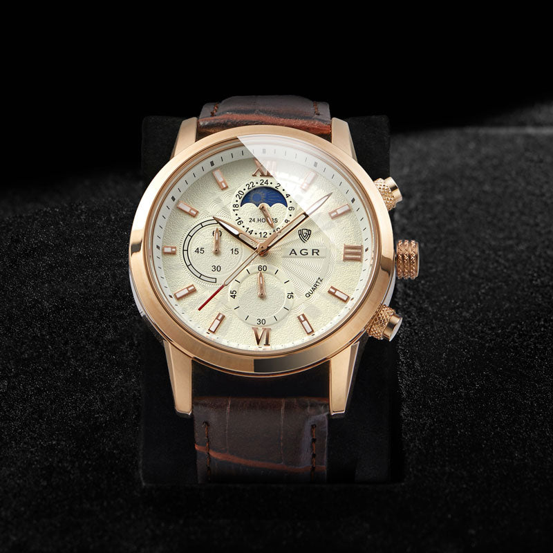 Luxe Lederen Quartz Horloge
