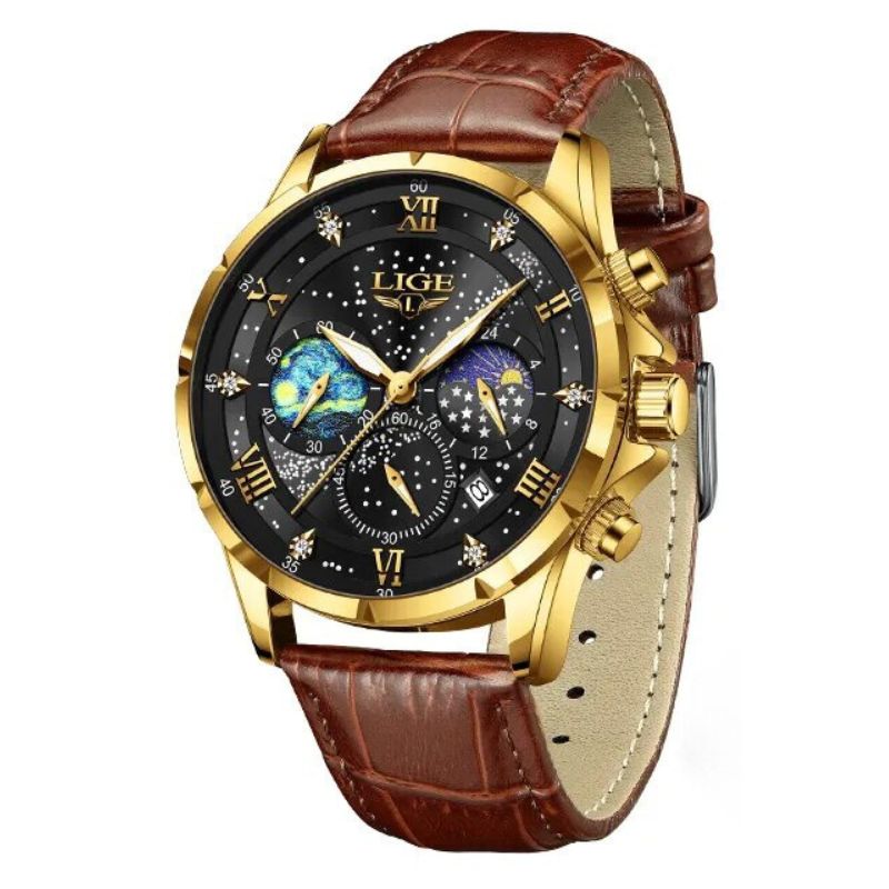 Elegante Maanfase Horloge