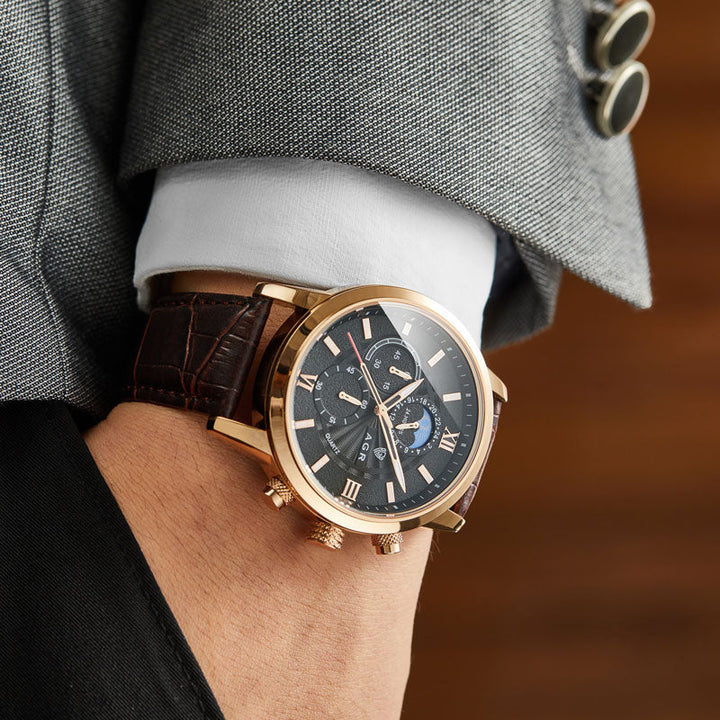 Luxe Lederen Quartz Horloge