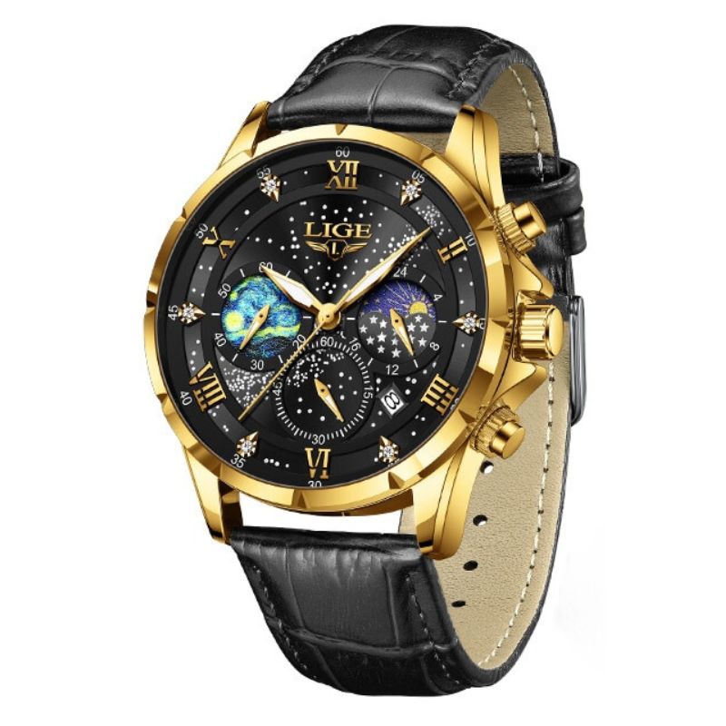 Elegante Maanfase Horloge