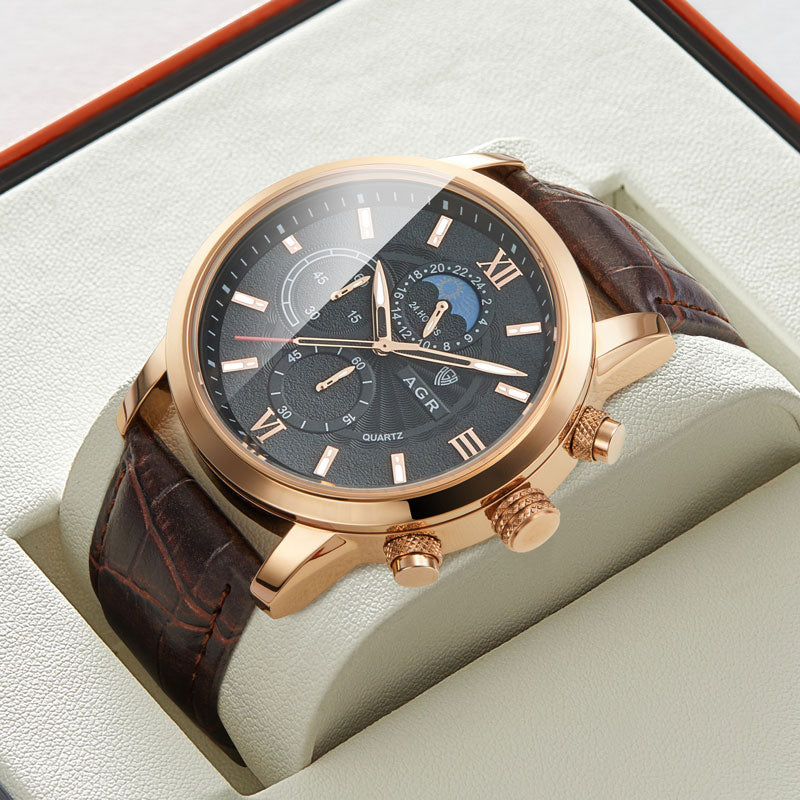 Luxe Lederen Quartz Horloge