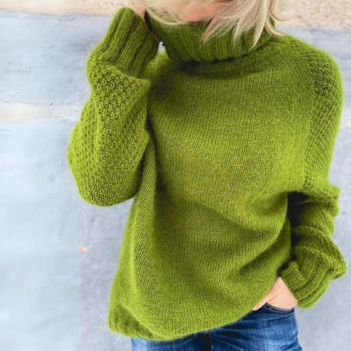 Eleganza™ | Elegante Col Rol Pull Angela Appelgroen