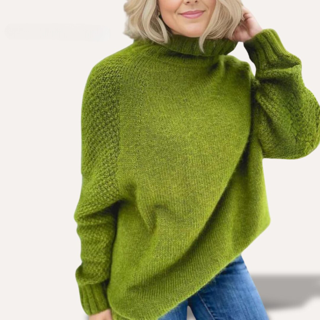 Eleganza™ | Elegante Col Rol Pull Angela Appelgroen