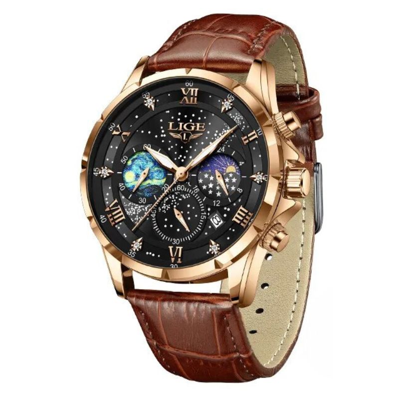 Elegante Maanfase Horloge