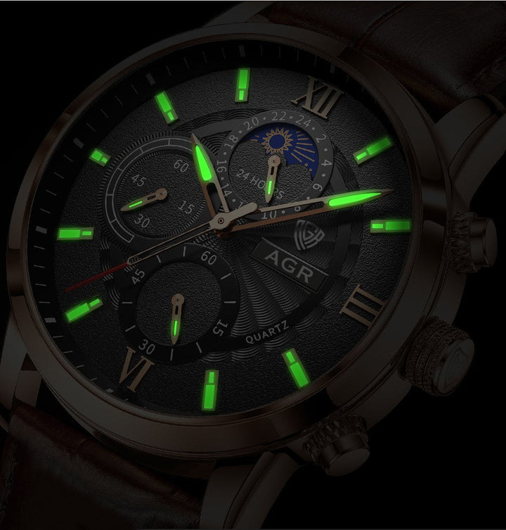 Luxe Lederen Quartz Horloge