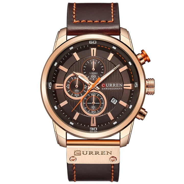 Elegante Kwarts Horloge met Leren Band