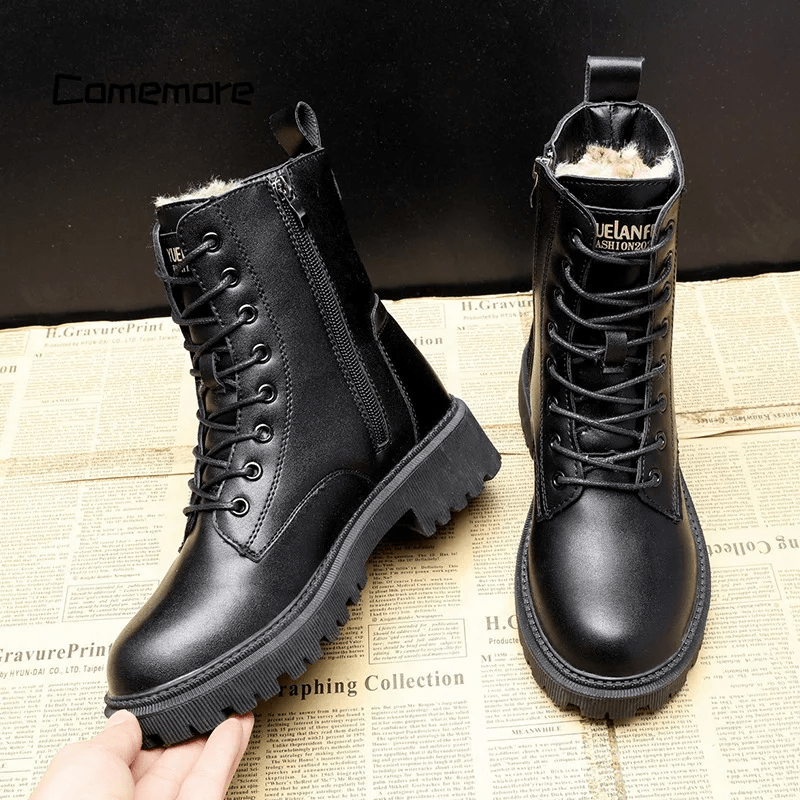 Andrea™ | Zwarte Leren Boots