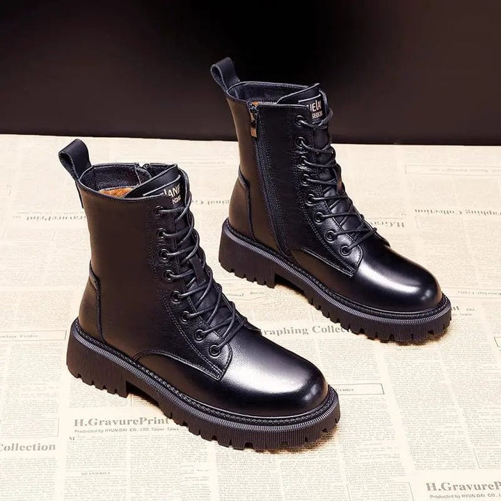 Andrea™ | Zwarte Leren Boots
