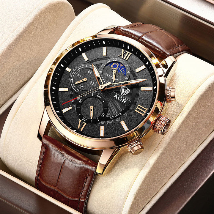 Luxe Lederen Quartz Horloge