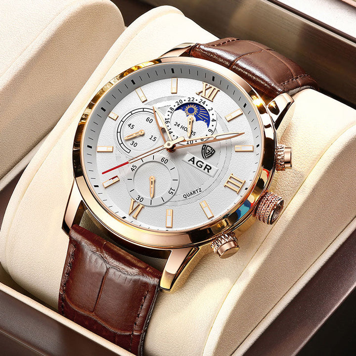 Luxe Lederen Quartz Horloge
