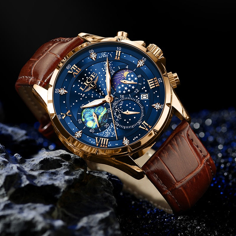 Elegante Maanfase Horloge