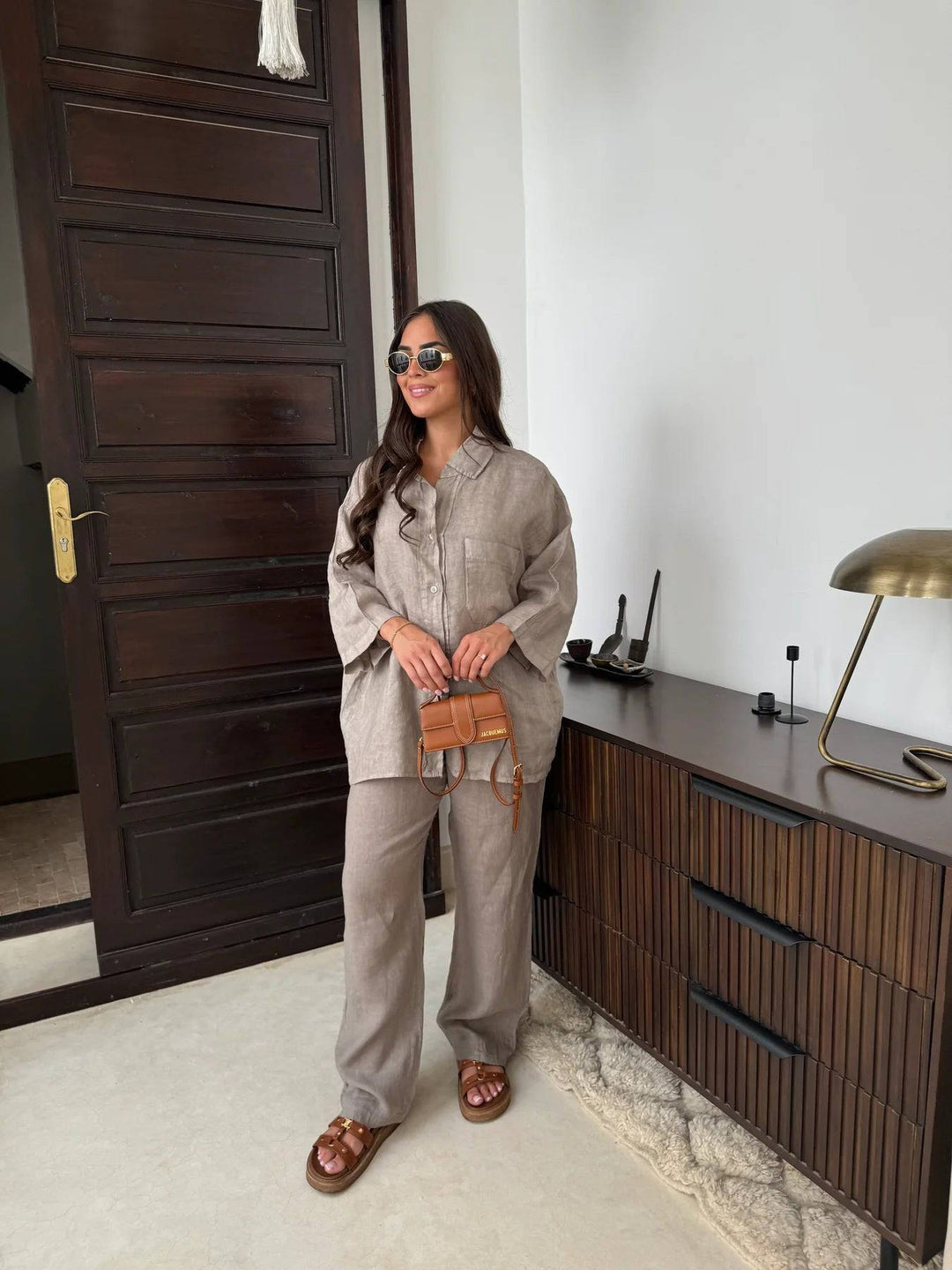 Sanne - Casual linnen dames set